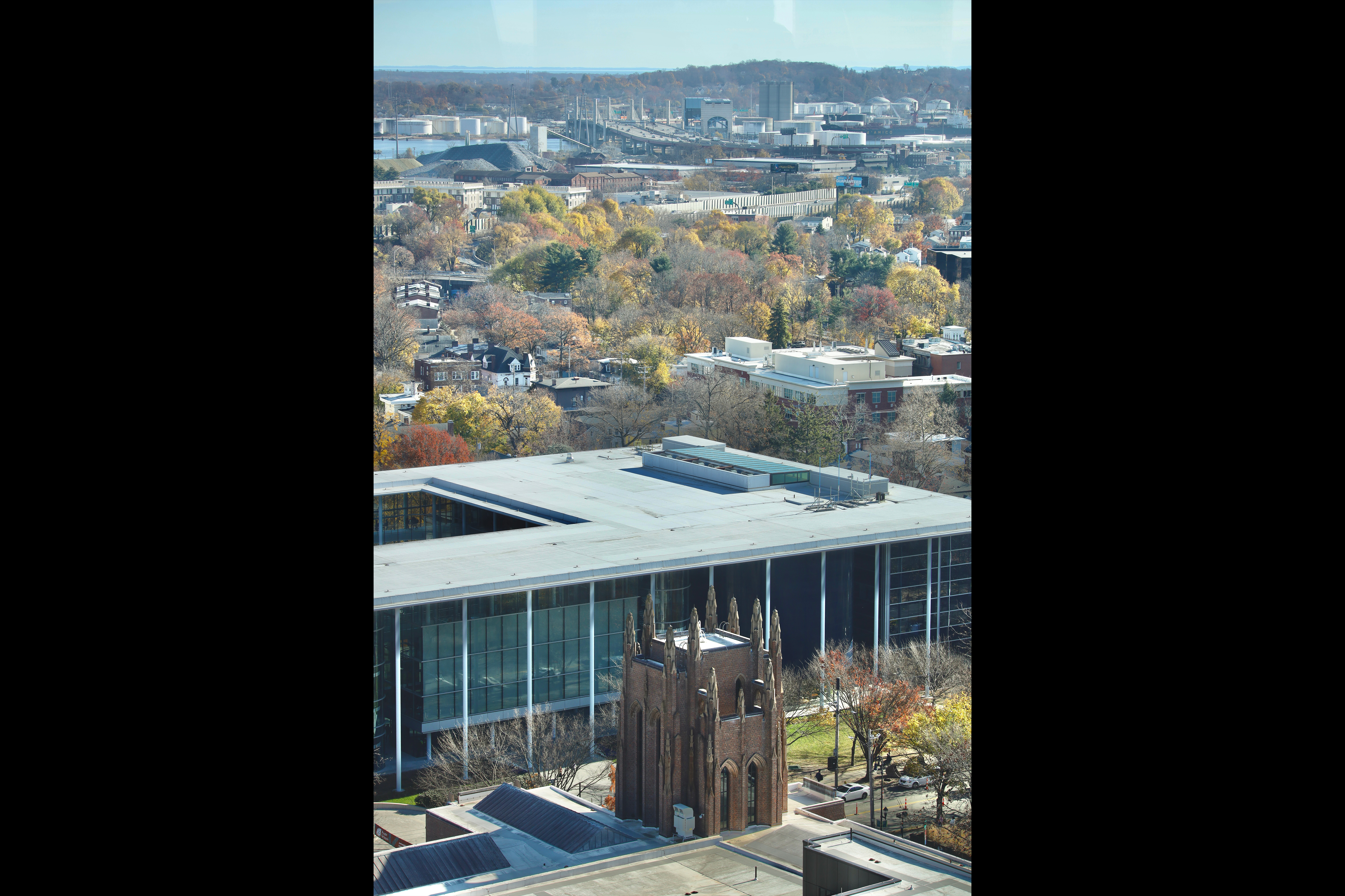 Panoramic views from Yale's Kline Tower