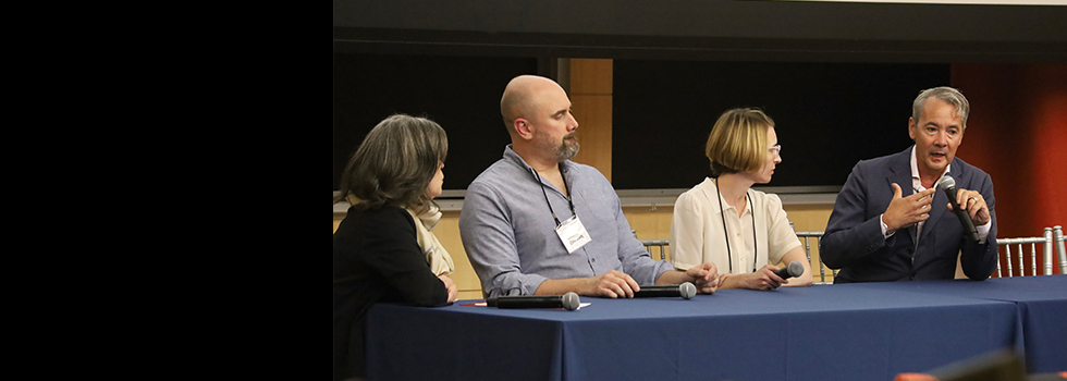 Members of the Lens Media Lab host a panel discussion  