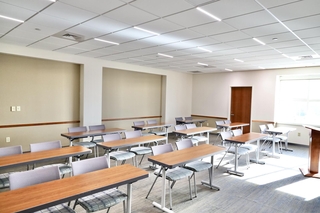 Room 216 can be configured for classroom-style events and seats 20 people