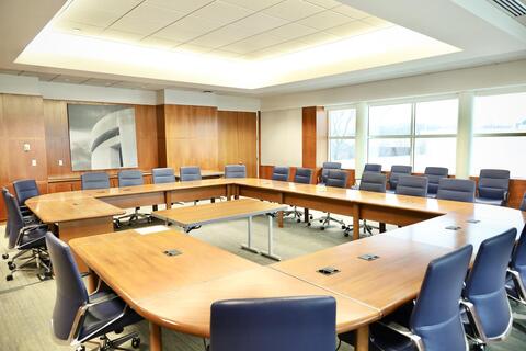 Room 208 is a formal boardroom accomodating 26 guests