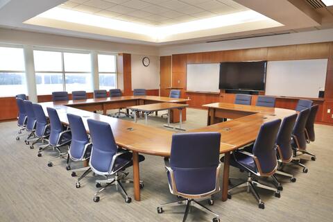 Room 208 is a formal boardroom accomodating 26 guests