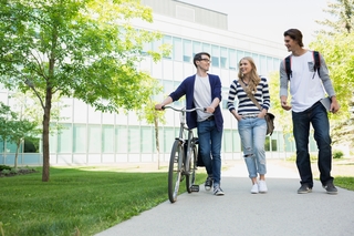 Bicycling on campus 